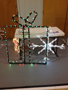 These are my gift package and snowflake that I made and brought.